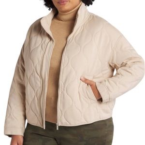 Sanctuary Weekender Toasted Marshmallow Padded Quilted Full Zip Jacket Sz 1X NEW